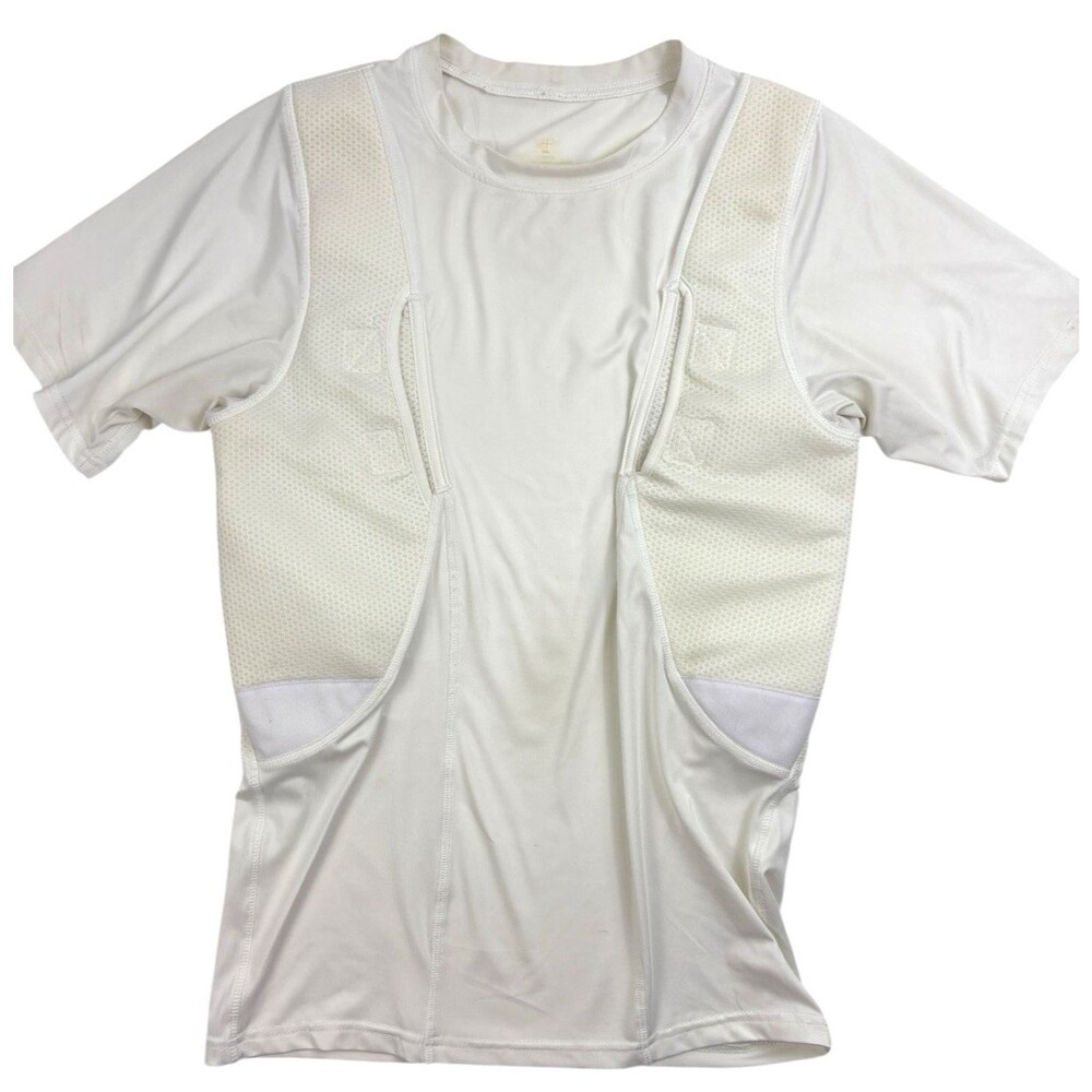 Holster Concealed Carry Compression Shirt Stretch Guns Firearms White CCW L